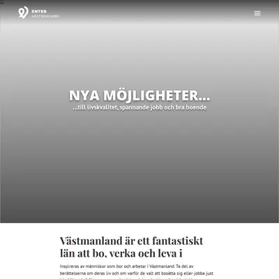 Enter Västmanland, entervastmanland.se startsida 2022