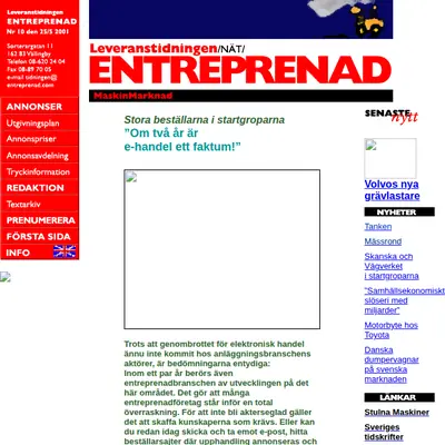 entreprenad.com startsida 2002