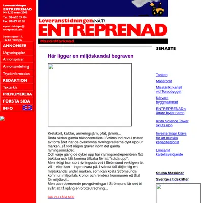 entreprenad.com startsida 2003