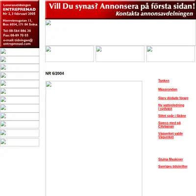 entreprenad.com startsida 2004