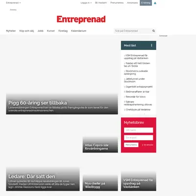 entreprenad.com startsida 2019