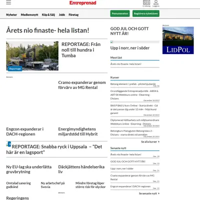entreprenad.com startsida 2024