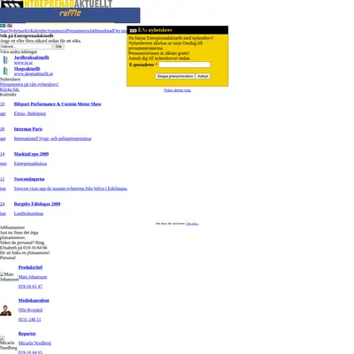ENTREPRENADAKTUELLT startsida 2009