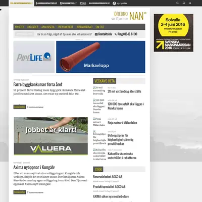 ENTREPRENADAKTUELLT startsida 2016