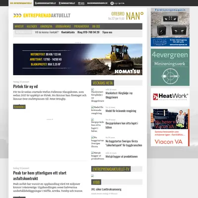 ENTREPRENADAKTUELLT startsida 2019