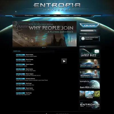 www.entropiauniverse.com startsida 2013
