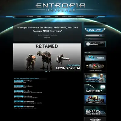 www.entropiauniverse.com startsida 2016