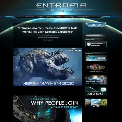 www.entropiauniverse.com startsida 2021