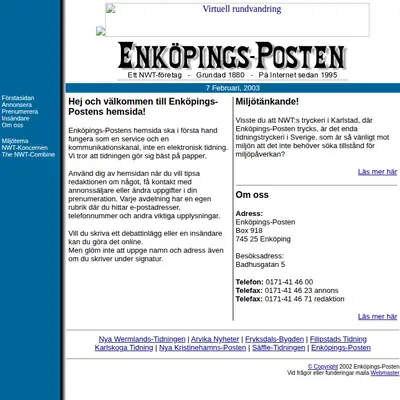 eposten startsida 2003