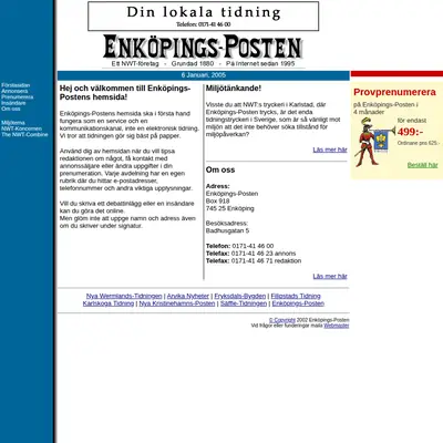 eposten startsida 2005