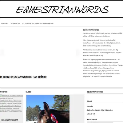 equestrianwords.se startsida 2015