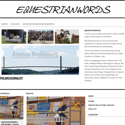 equestrianwords.se startsida 2017