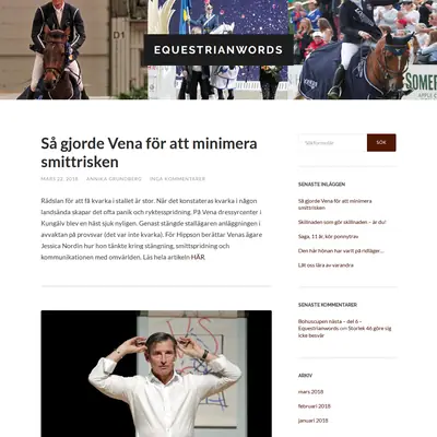 equestrianwords.se startsida 2018