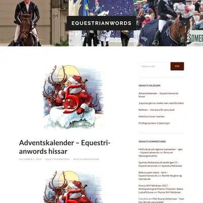 equestrianwords.se startsida 2019