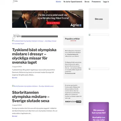 equestrianwords.se startsida 2024