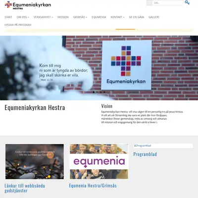 Equmeniakyrkan Hestra TV-sändning startsida 2022