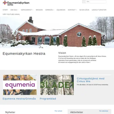 Equmeniakyrkan Hestra TV-sändning startsida 2024