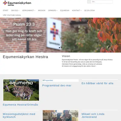 Equmeniakyrkan Hestra TV-sändning startsida 2026