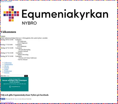 Equmeniakyrkan Nybro startsida 2019