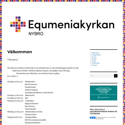 Equmeniakyrkan Nybro startsida 2022