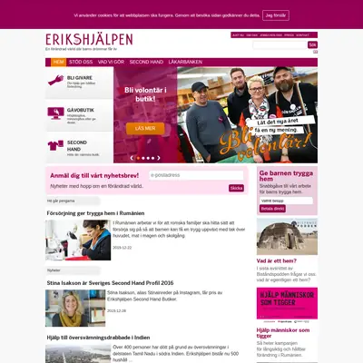 Erikshjälpen startsida 2016