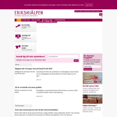 Erikshjälpen startsida 2017
