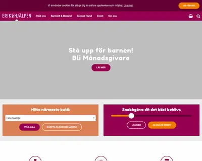 Erikshjälpen startsida 2020