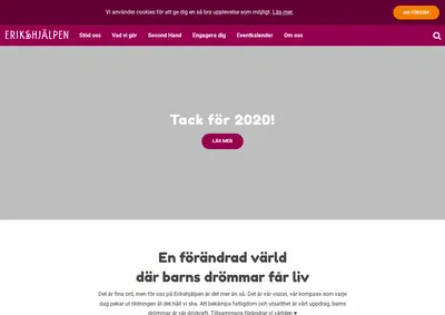 Erikshjälpen startsida 2021
