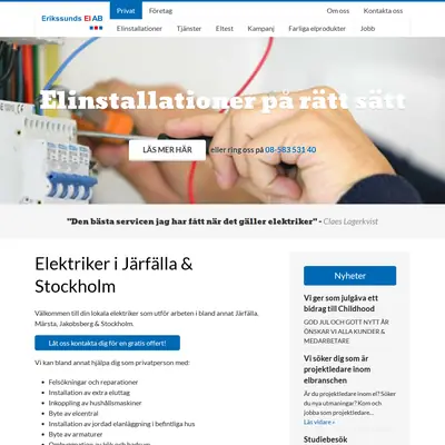 www.erikssundsel.se startsida 2018