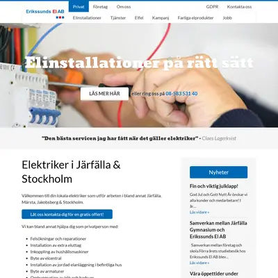 www.erikssundsel.se startsida 2019