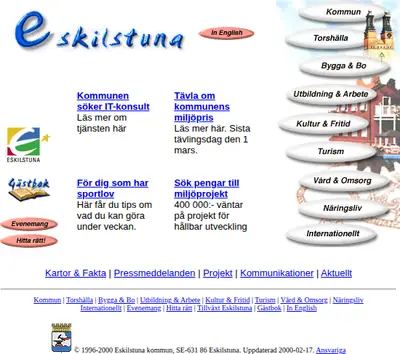 Eskilstuna Direkt startsida 2000
