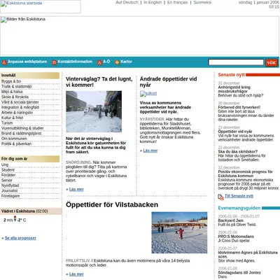 Eskilstuna Direkt startsida 2006