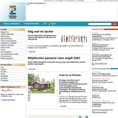 Eskilstuna Direkt startsida 2007