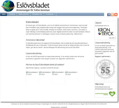 Eslövsbladet startsida 2017