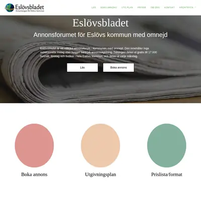 Eslövsbladet startsida 2024