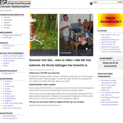 esr.se startsida 2012