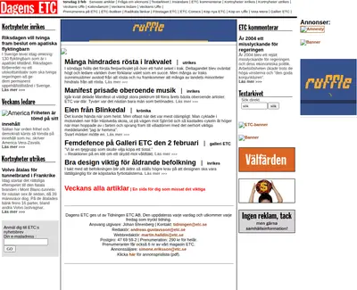 Dagens ETC startsida 2005