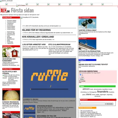 Dagens ETC startsida 2009
