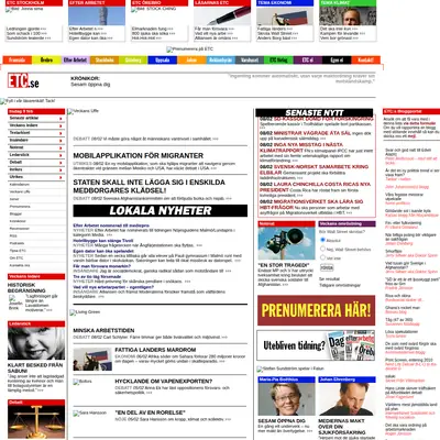 Dagens ETC startsida 2010