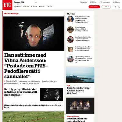 Dagens ETC startsida 2026