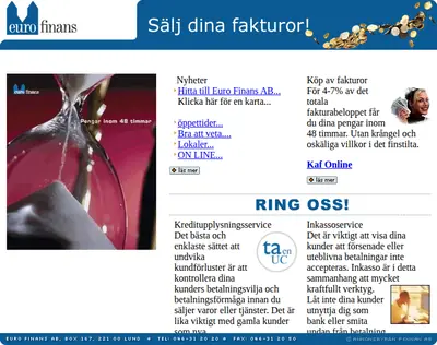 www.eurofinans.se startsida 2005