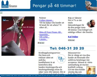 www.eurofinans.se startsida 2006