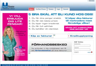 www.eurofinans.se startsida 2010