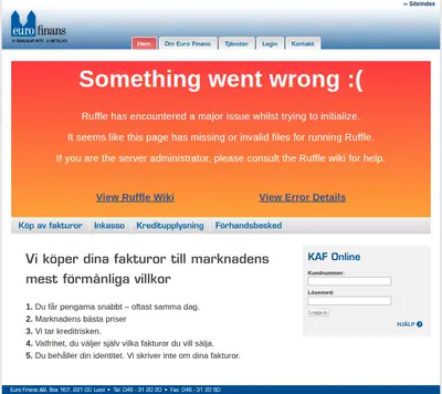 www.eurofinans.se startsida 2013
