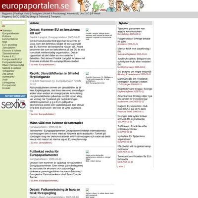 www.europaportalen.se startsida 2006