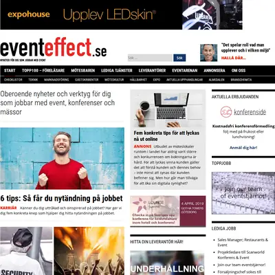 www.eventeffect.se startsida 2019