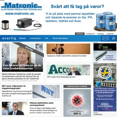 evertiq.se startsida 2020