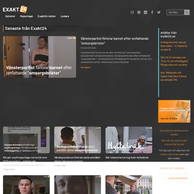 www.exakt24.se startsida 2022