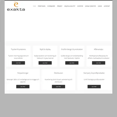 www.exakta.se startsida 2018
