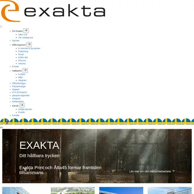 www.exakta.se startsida 2025
